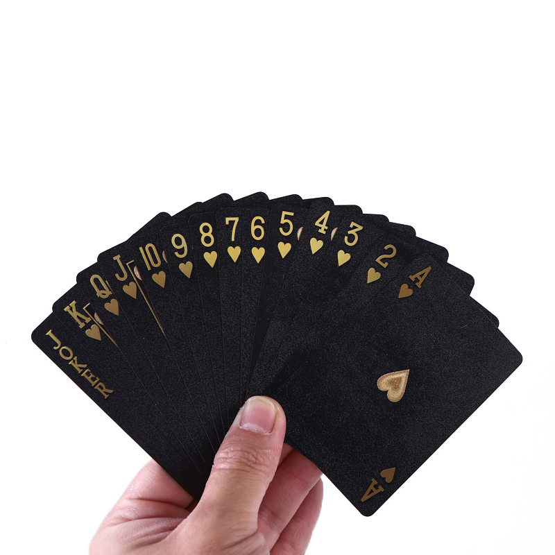 Standard Waterproof Black Plastic Poker Playing Card-WallisPlastic