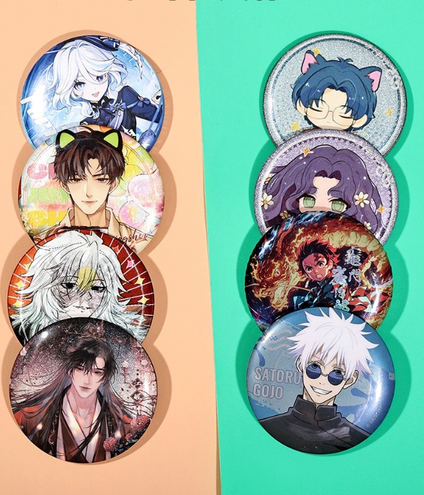 ହୋଲସେଲ ହଟ ବିକ୍ରୟ ଲୋକପ୍ରିୟତା ସ୍ୱତନ୍ତ୍ର ଶିଳ୍ପ ଲେଜର ଗ୍ଲାଇଟର ବ୍ୟାଜ୍ ବଟନ୍ ବ୍ୟାଜ୍ କାର୍ଟୁନ୍ ଟିନ୍ପ୍ଲେଟ୍ ବ୍ୟାଜ୍ |