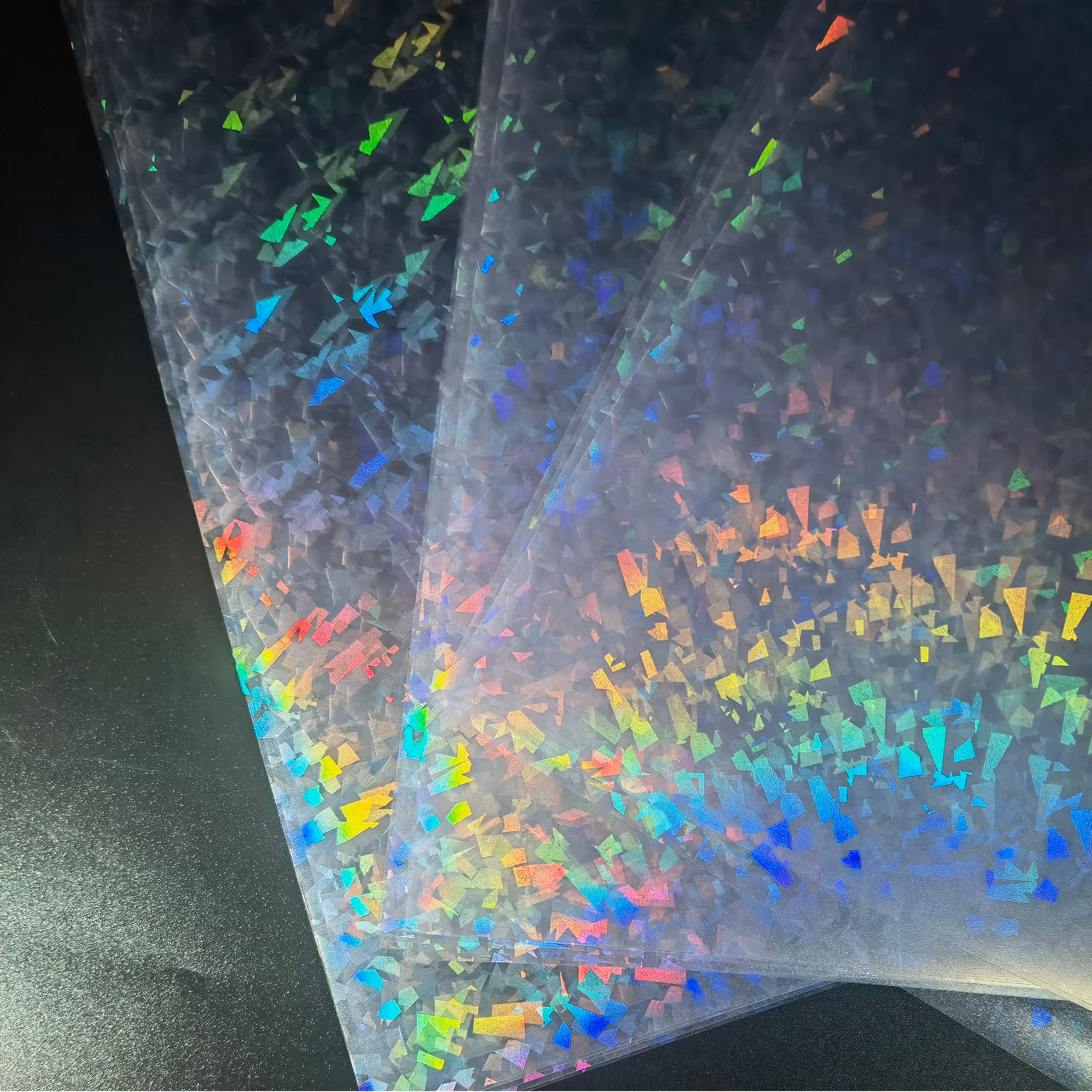 Holographic PVC Rainbow Film Overlays okukola Kaadi ez’omutindo ogwa waggulu