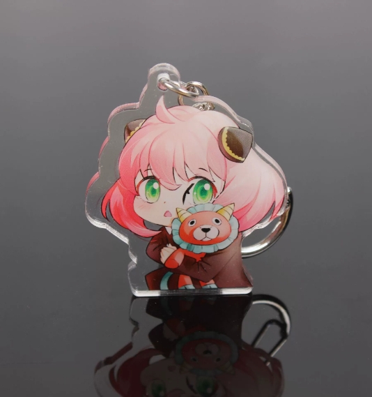 Dazzle Color Laser Acryl Keychain Custom Cartoon Anime Secondary Yuan Comic Con Souvenirs Book Bag Pendant Custom-made