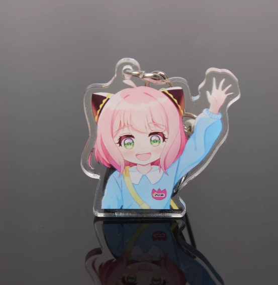 Dazzle Color Laser Acryl Keychain Custom Cartoon Anime Secondary Yuan Comic Con Souvenirs Book Bag Pendant Custom-made