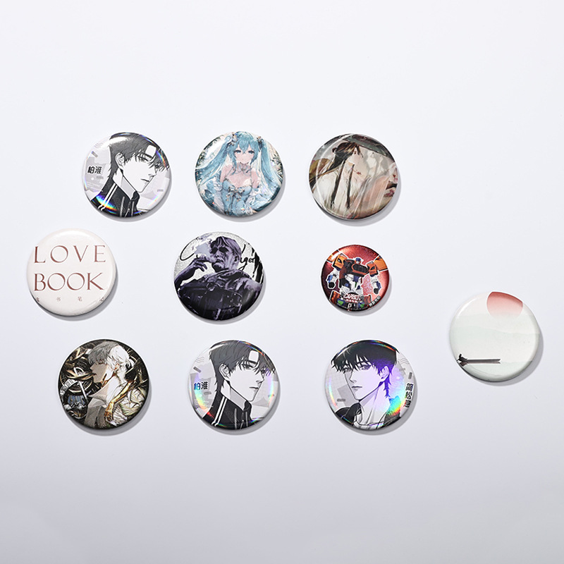 الجملة الساخنة بيع شعبية حرفة خاصة بريق الليزر شارة زر شارة الكرتون صفيح شارة